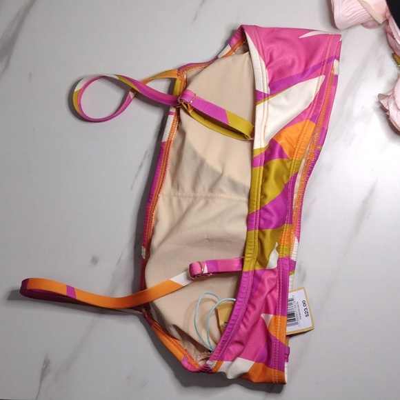 Kona Sol Pink Abstract swim top - Picture 2 of 5